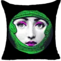 Fodera per cuscino stile pop art vintage con ritratto di donna retrò per divano di casa - Modello 6