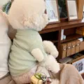 Cute pet sweatshirt for small dogs, light green ribbed knit dog clothes with elbow patches. - XS / Green