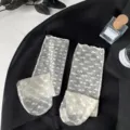 Calzini in pizzo a rete trasparente da donna con motivo a cuore, calzini estivi traspiranti. - Taglia unica / Cuore singolo albicocca