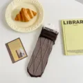 Transparente, dünne Spitzen-Mittelsocken für Damen, atmungsaktiver Sommer Lolita süßer Stil. - Einheitsgröße / Kaffeebraun