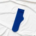 Women royal blue velvet stackable mid-tube socks casual daily wear soft thin hosiery - One Size / Sapphire Blue