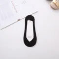 Black invisible boat socks summer thin ice silk non-slip shallow mouth women socks SKU variant - V-Neck Opening / Black