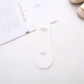 White ice silk low-cut invisible socks for women, breathable summer shallow boat socks. - V-Neck Opening / White