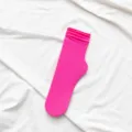 Bright pink velvet slouch socks for women, trendy candy color mid-tube hosiery daily wear. - One Size / Rose Red