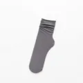 Grey Velvet Slouch Socks Women Thin High Tube Casual Hosiery Solid Color Daily Wear - One Size / Medium Grey