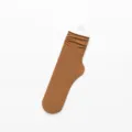 Caramel brown velvet slouch socks for women, mid-calf Japanese style hosiery casual daily wear - One Size / Camel