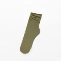 Women green thin velvet tube socks casual solid color ribbed stackable long hosiery - One Size / Army Green