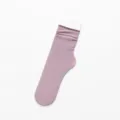 Purple velvet mid-calf slouch socks for women, thin candy color hosiery for daily wear. - One Size / Taro Purple