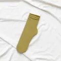Women velvet mid-calf slouch socks candy color thin stockings solid color cute hosiery - One Size / Olive Green