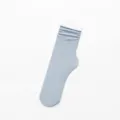 Women light blue ice velvet stack socks, casual solid color ribbed crew socks for daily wear - One Size / Blue Gray
