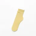 Light yellow velvet crew socks, sheer stacking socks for women, sweet candy color hosiery. - One Size / Light Yellow