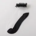 Transparente Kristall-Spitzen-Rüschen-Socken für Damen, süße, dünne Sommer-Kurzsocken. - Einheitsgröße / Schwarz mit Weißer Seide