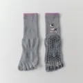 Women's five toe yoga socks grey cute dog pattern anti-slip pilates socks comfortable - One Size / Gray