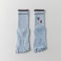 Cute dog five toe yoga socks women anti slip silicone mid calf pilates athletic socks - One Size / Blue