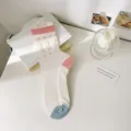 Calze di cristallo trasparenti donna estate sottile seta di vetro tulipano bianco - Taglia unica / Pois Rosa