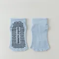Open toe five toe yoga pilates non slip socks with silicone sole for women workout fitness sports - One Size / Blue