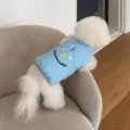 Cute winter pet cotton vest for small dogs and cats, warm thickened blue puppy winter coat. - XS / Blue