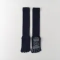 Professional five-finger yoga socks knee-high non-slip pilates compression calf socks for women. - One Size / Navy Blue