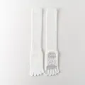 White five-toe yoga socks, non-slip grip Pilates knee-high long sports socks for women. - One Size / White