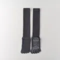 Dark grey over-calf five-toe yoga socks with anti-slip grip dots, pilates sports socks. - One Size / Dark Gray