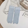 Light blue tabi socks women summer thin split toe socks Japanese geta socks cotton hosiery - One Size / Light Blue