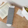 Solid color short stirrup socks women summer thin breathable cotton leg warmers grey basic. - One Size / Light Gray