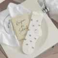 White cute strawberry print mid-tube socks sweet Japanese style cotton socks daily wear - One Size / Strawberry Pattern