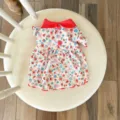 Cute floral puppy dress for small dogs, sweet red collar pet clothes, spring summer thin apparel. - XS / Floral Dress