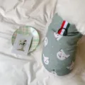Cute autumn winter dog cotton vest detail, green sheep print pet clothes for small dogs. - XS / Green