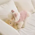 Jolie gilet polaire rose pour animaux avec oreilles d'ours et anneau de laisse pour chien. - XS / Rose Clair
