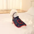Joli imperméable pour animaux motif cerises avec capuche transparente pour chiens chats. - XS / Marine Cerise