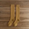 Damen Winter Warme Lange Frotteesocken Einfarbig Japanisch Retro Kniestruempfe Gemuetliche Socken - Einheitsgröße / Kurkuma