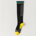 Funktionelle Damen Kniestrümpfe für Sport und Alltag, bequeme schwarze Kompressionssocken. - Einheitsgröße / Schwarz und Gelb