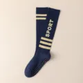 Damen sportliche lange Sportsocken mit Antirutsch Sohle für Yoga Pilates Training. - Einheitsgröße / Marineblau