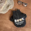 Pet dog warm hoodie winter fleece sweatshirt cute bear print small dog apparel black clothing - XS / Black