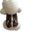 Pet dog winter floral padded vest, warm cotton coat for small dogs and cats variant style. - XS / Black Floral Padded Jacket
