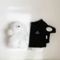 Cute pet knitted shirt fake two-piece dog cat clothes with embroidery design for spring autumn - XS / Black