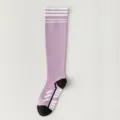 Women knee high sports socks, purple long fashion active tubes, stylish casual winter leg wear. - One Size / Light Purple