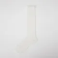 Weiße Rüschen Kniestrümpfe Netz Sommer dünne lange Socken süße ästhetische Damen Outfits. - Einheitsgröße / Weiß