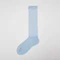 Hauchdünne Netz-Kniestrümpfe für Damen, atmungsaktive Sommersocken mit süßem Rüschenbund. - Einheitsgröße / Blau