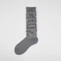 Damen graue Scrunch Socken dünn Ballett Stil lange Röhre Stulpen einfarbig süss lässig - Einheitsgröße / Grau