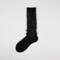 Black sheer mesh long socks women spring summer cute ballet style stack socks solid color. - One Size / Black