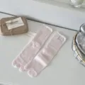 Pink split toe socks women thin breathable soft cotton crew solid color tabi socks - One Size / Light Pink