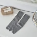 Grey tabi socks for women, comfortable two toe cotton socks for spring and summer daily wear. - One Size / Gray