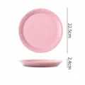 Assiette en Céramique Rose de 9 Pouces Plat Rond à Dessert Steak Finition Mate - Assiette Arc-en-ciel 9 Pouces - Rose