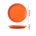 Assiette ronde en céramique orange de 9 pouces finition mate dessert gâteau steak plat - Assiette Arc-en-ciel 9 Pouces - Orange