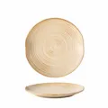 Assiette Plate en Céramique Vintage pour Steak et Pâtes Design Spirale Texturée 26cm - 10.3 Pouces / Assiette feuille de lotus 10,3 pouces - Jaune