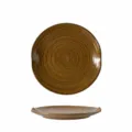 Assiette a steak en ceramique vintage plat de diner marron plat rond 26cm pates - 10.3 Pouces / Assiette feuille de lotus 10,3 pouces - Marron