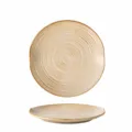 Assiette a steak en ceramique retro vaisselle vintage pates texture lineaire 31,5cm - 12.4 Pouces / Assiette feuille de lotus 12,4 pouces - jaune