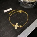 Dainty gold titanium steel bracelet featuring a sparkling crystal cross charm - Gold Luxury Full Rhinestone Cross Thin Chain Style (Style 4)